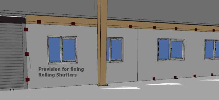 provision for fixing rolling shutters